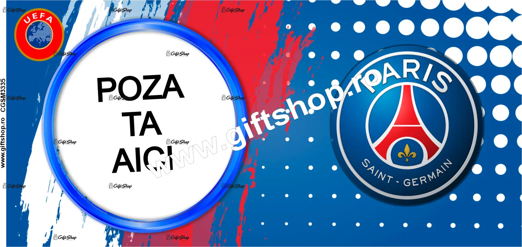 Paris saint-germain, cana personalizata cu poza, model 3335